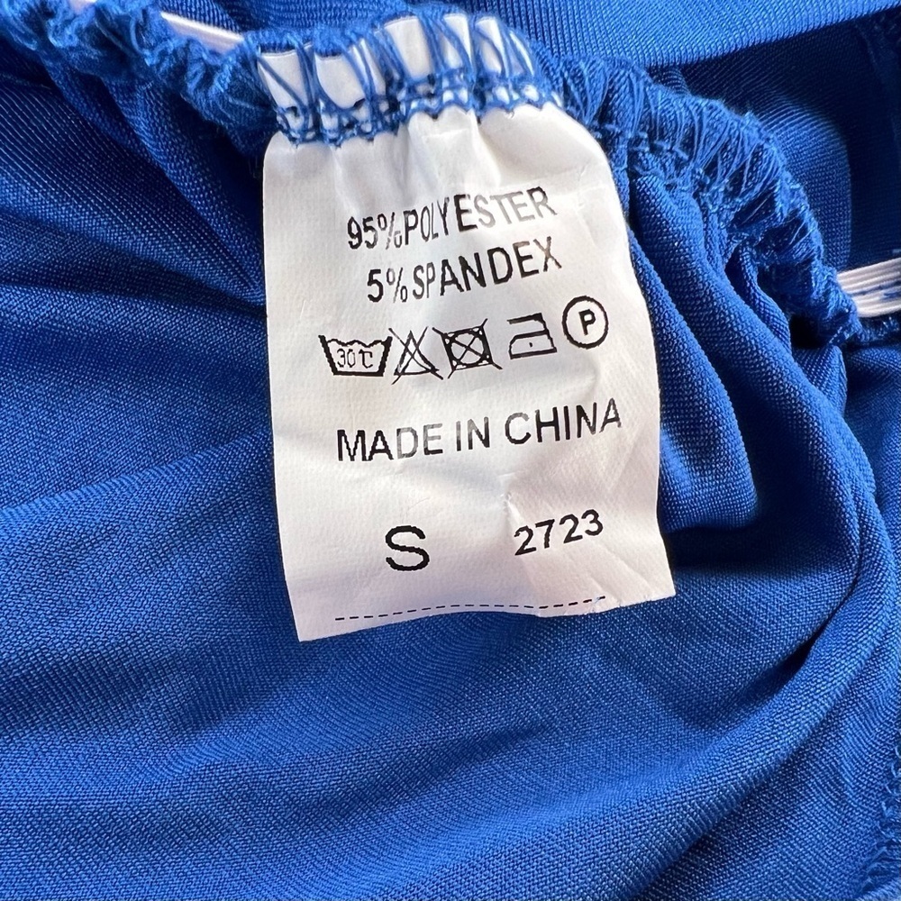 NWT Blue Sexy Ruched Dress with V-Neck - Picture 9 of 11